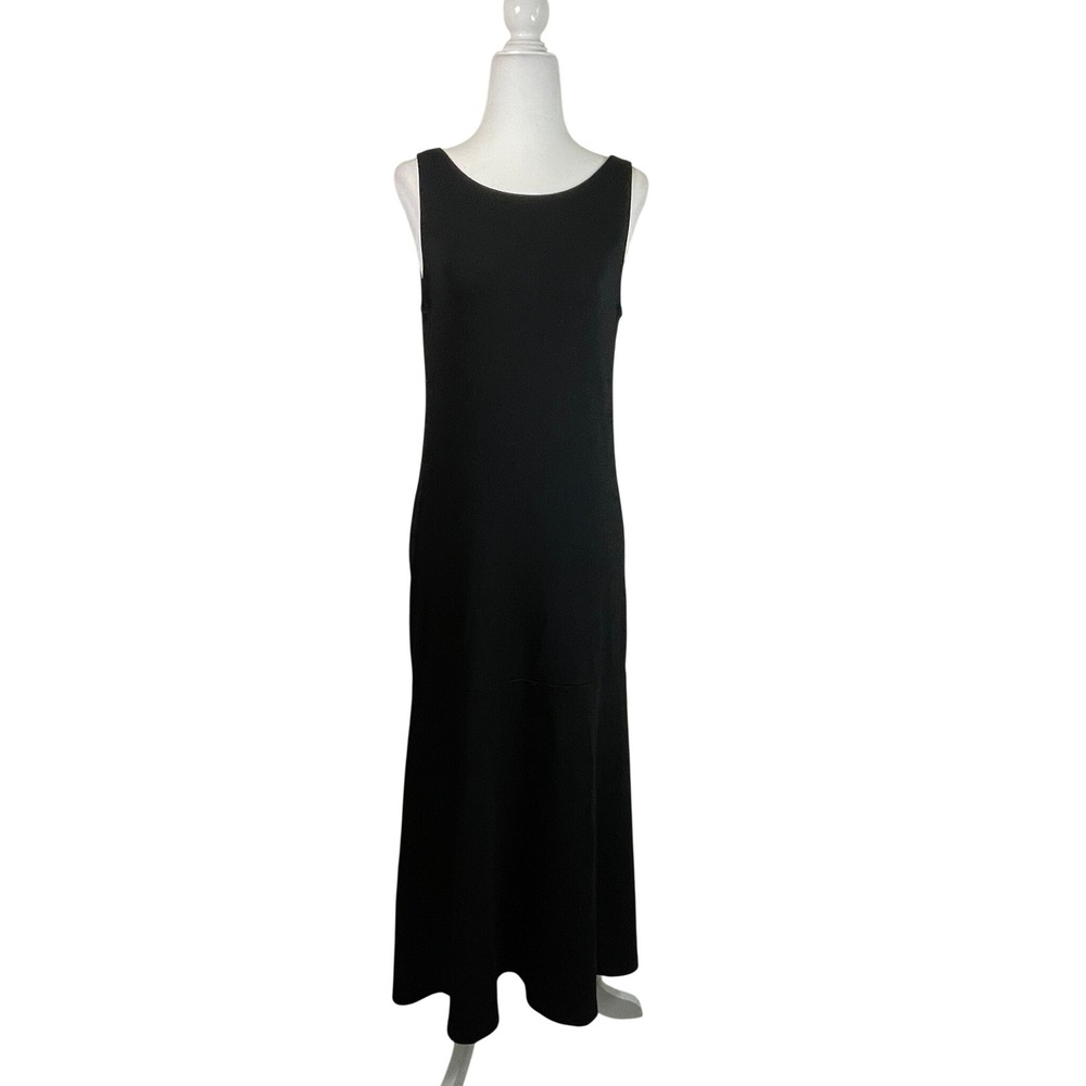 AYR Small The Gallery Black Low Back Maxi Dress Minimalist Quiet Luxury